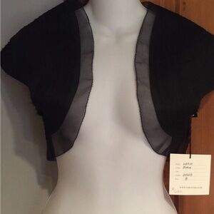 VERA WANG BLACK TISSUE ORGANZA CROPPED SHRUG SIZE 8   ORIGINAL $650